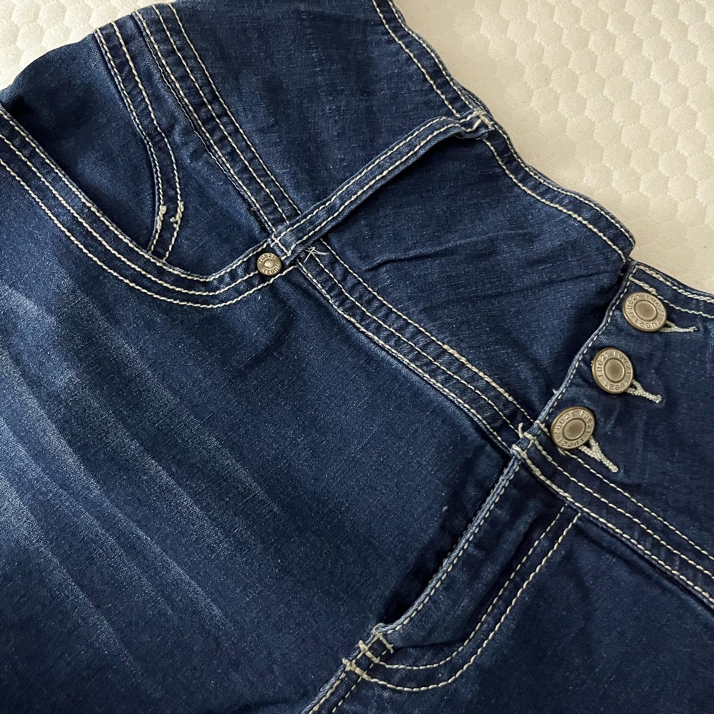 Rue21 Dark Blue High-Rise Shorts with Triple Button Fly